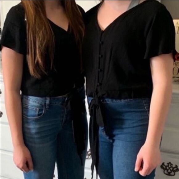 Cropped Tie Front Top - Picture 8 of 8